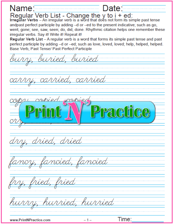 types of verbs 64 kinds of verbs worksheets