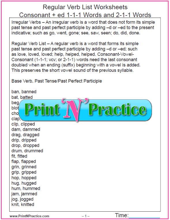 past-tense-verbs-double-consonant-past-tense-page-1-ficha-interactiva