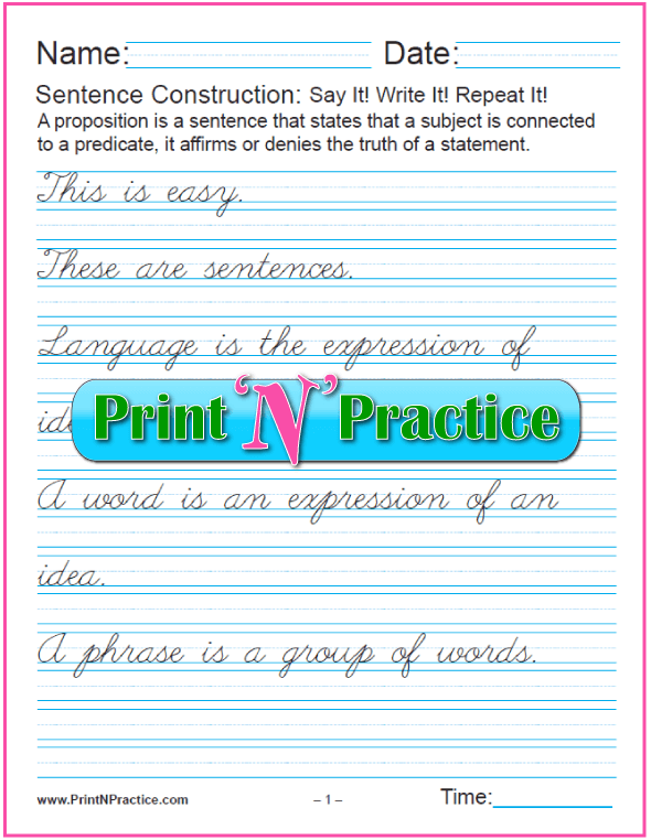 Tracing Cursive Sentences Worksheets Cursive Tracing Worksheets With Sentence Worksheets