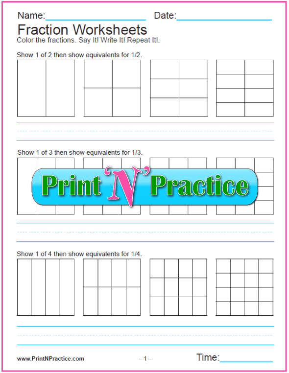 15+ Printable Equivalent Fraction Worksheets For Kids To Practice