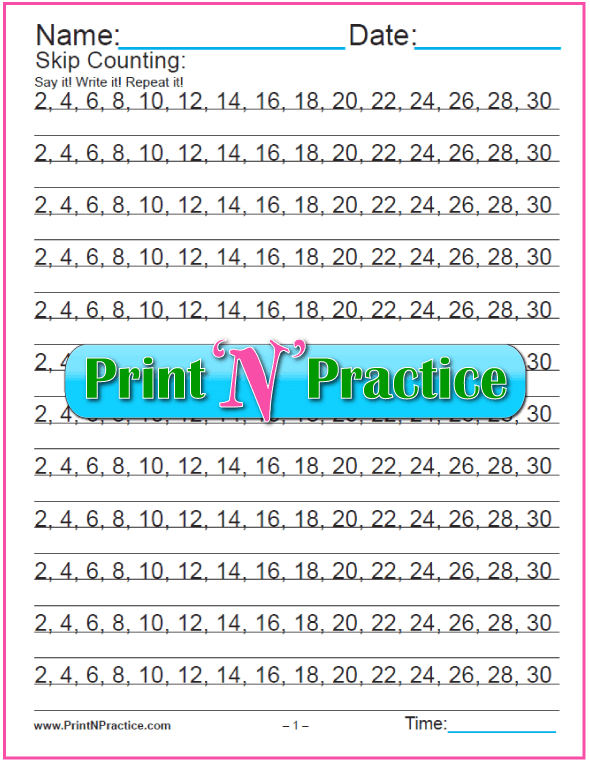 counting worksheets skip counting and printable math worksheets