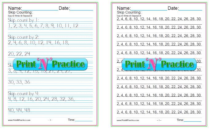 Fun Multiplication Worksheets: Skip Counting bundles