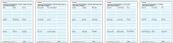 Printable Spelling Worksheets - Practice the spelling words three times each.