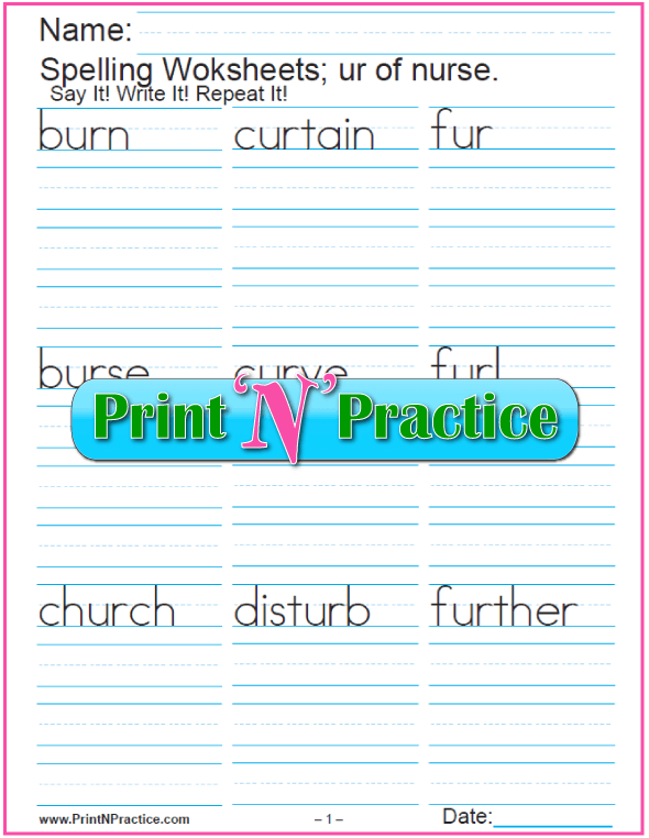 ER Words Worksheets - Phonics For Kids