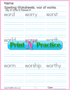 Phonics wor Words - Printable Phonics Worksheets.