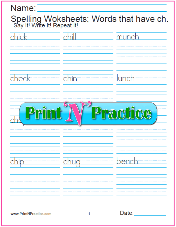 Printable Phonics Worksheets