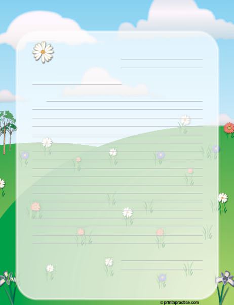 Spring Printable Lined Paper