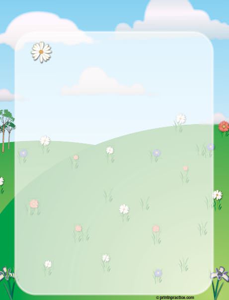 Printable Writing Paper: Spring Themed Paper makes letter writing as nice as sending greeting cards. ⭐ See Printnpractice.com #PrintNPractice #HomeschoolWorksheets #PrintableWritingPaper Printable Writing Paper: Spring Themed Paper