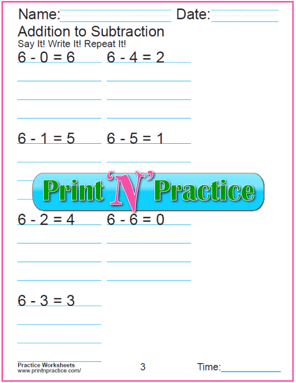 50 kindergarten subtraction worksheets practice for kids