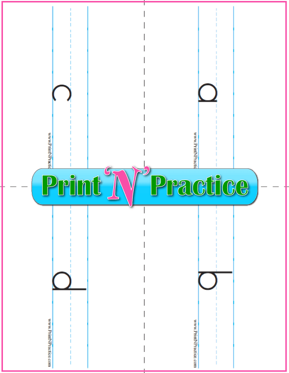 Teaching the Alphabet Printable Flash Cards: Lower case manuscript letters with lines.