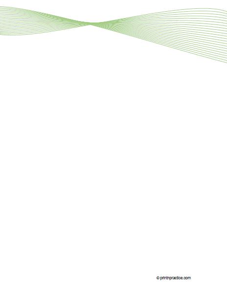 fancy writing paper printable Unlined Green Ribbon Paper