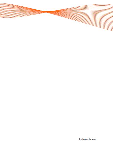 fancy writing paper printable Unlined Orange Ribbon Paper