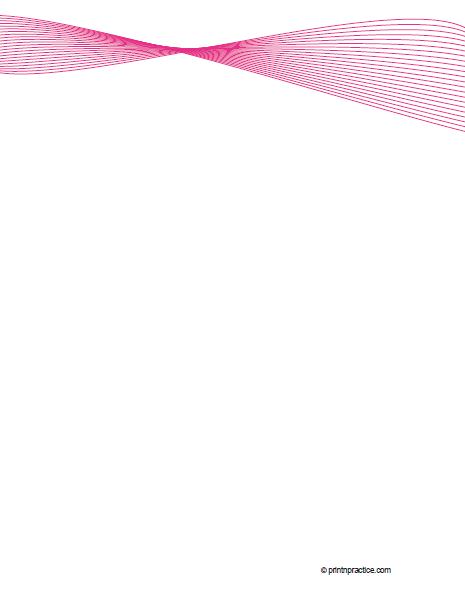 fancy writing paper printable Unlined Pink Ribbon Paper