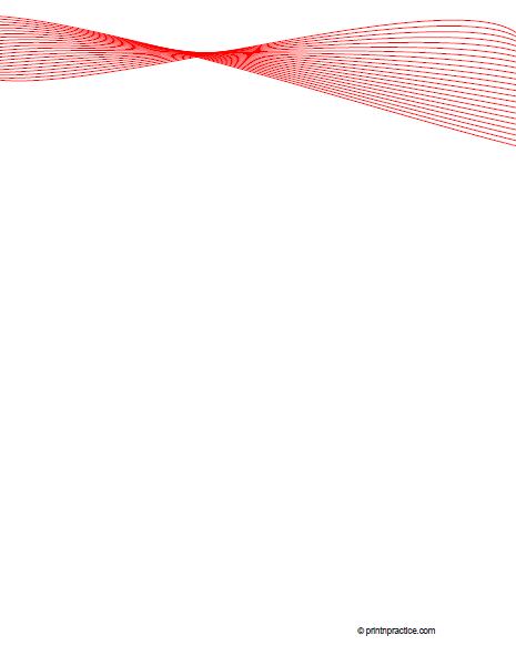 fancy writing paper printable Unlined Red Ribbon Stationery