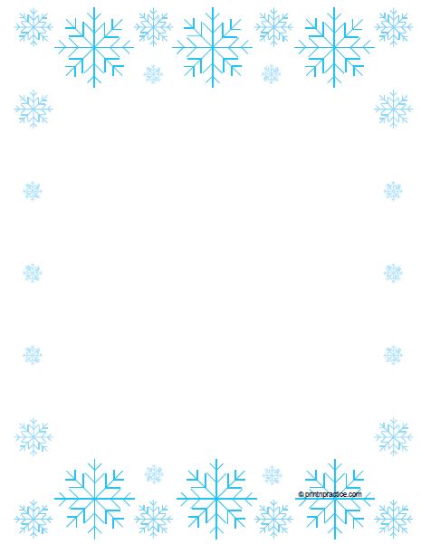 Printable Writing Paper makes letter writing super nice. ⭐ See Printnpractice.com #PrintNPractice #HomeschoolWorksheets #PrintableWritingPaper Snowflake Printable Writing Paper